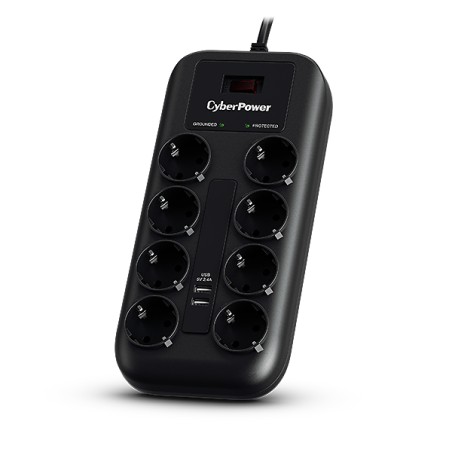 CyberPower Surge Protector Black 8 Ac - Overspændingsbeskytter